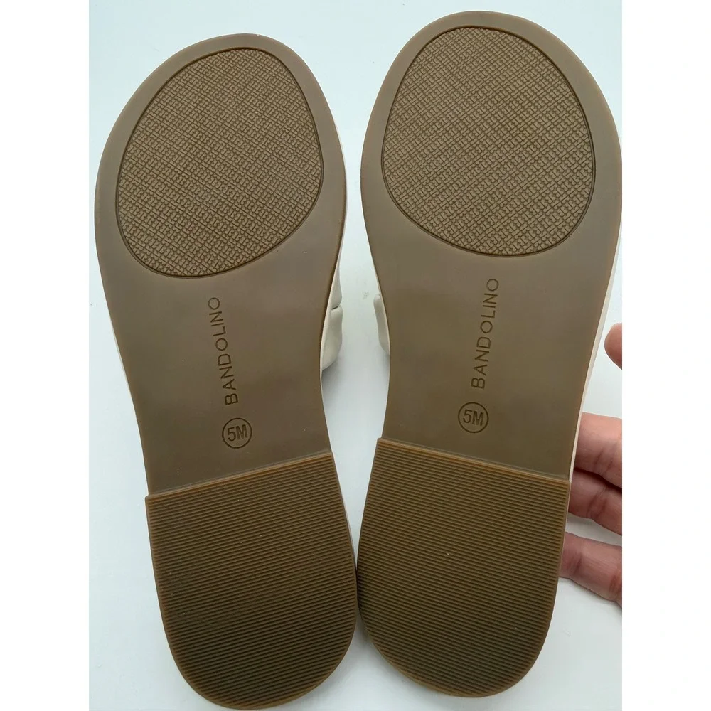 Bandolino Vistan3 Ivory Padded Braided Slide Sandals Womens 5M Flat